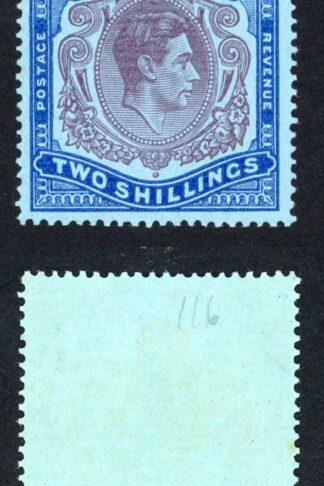 Bermuda SG116d 2/- Perf 14 Purple and Deep Blue/Pale Blue (Ord) U/M Cat 15