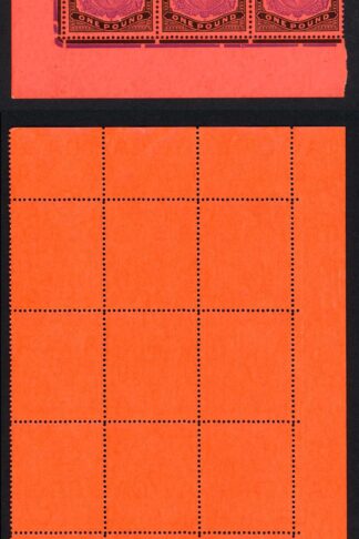 Bermuda SG121e One Pound BRIGHT VIOLET and Black on Scarlet Paper RARE Cat 2700+