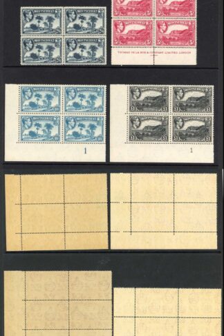 Montserrat SG101a/12 1938 Set of 12 U/M Blocks Cat 440 pounds