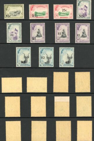 Swaziland SG65/77a Set of Surcharges (no Rare 25c and 50c) U/M (light brownish