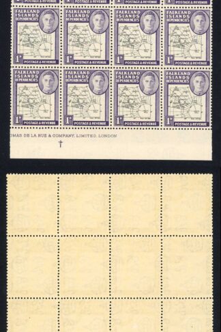 Falkland Deps SGG2d 1d inc Dot by Oval U/M (light brown gum) Cat 198.75 pounds