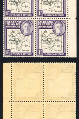 Falkland Deps SGG2aa 1d Black and Violet EXTRA Island U/M (light brown gum) Cat