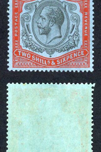Bermuda SG89j 2/6 Wmk Script Black and scarlet-vermilion/deep blue M/M Cat 95 p