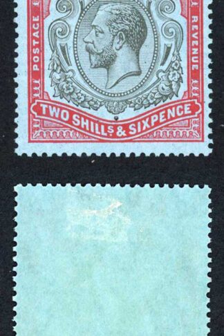 Bermuda SG89 2/6 Wmk Script Black and carmine/pale blue M/M Cat 65 pounds