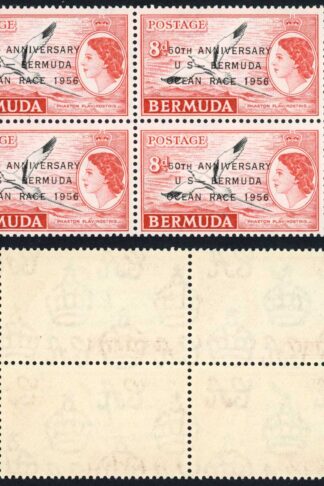 Bermuda SG154 8d bottom left stamp Dropped O U/M