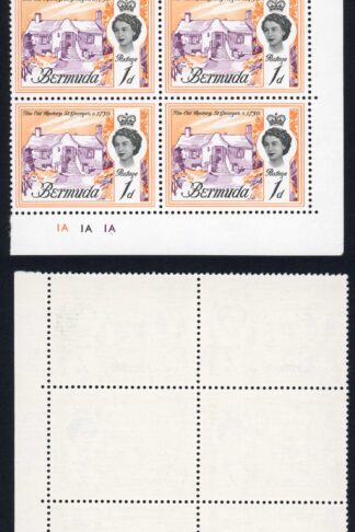 Bermuda SG163 top left stamp orange dot by 1 U/M