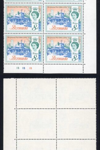 Bermuda SG169 8d missing shading top right stamp U/M
