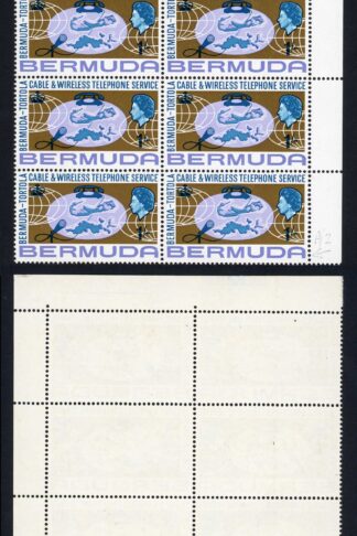 Bermuda SG209 two stamps with retouches U/M