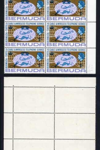 Bermuda SG209 two stamps with retouches U/M