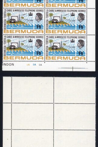 Bermuda SG214 Dot in 1st rung of Pylon (top right stamp) U/M