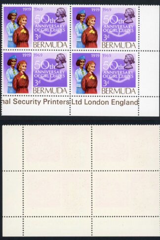 Bermuda SG224 3a bottom left stamp retouch on shirt U/M