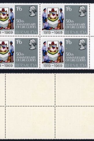 Bermuda SG226 1/6 top right stamp dot in 1969 U/M