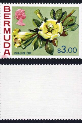 Bermuda SG265a 3 Dollar Printing smudge below A of Bermuda U/M
