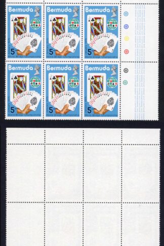 Bermuda SG324 5c Top Middle stamp Line on G U/M