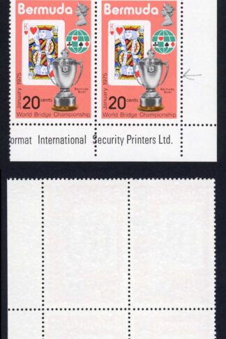 Bermuda SG326 20c bottom right stamp Blob on Hart U/M