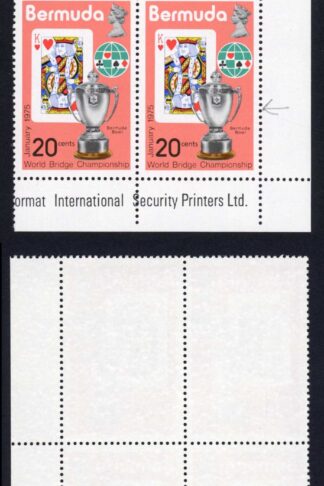 Bermuda SG326 20c bottom right stamp Blob on Hart U/M