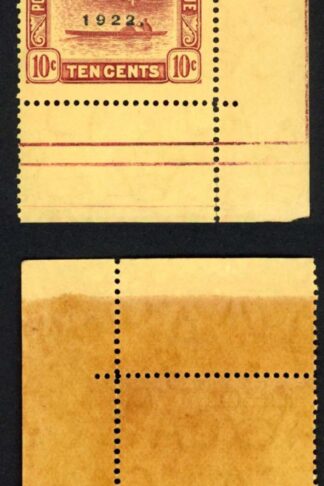 Brunei SG56/c 10c Borneo Exhibition Strip ALL Broken N U/M (Brown Gum) Cat 80