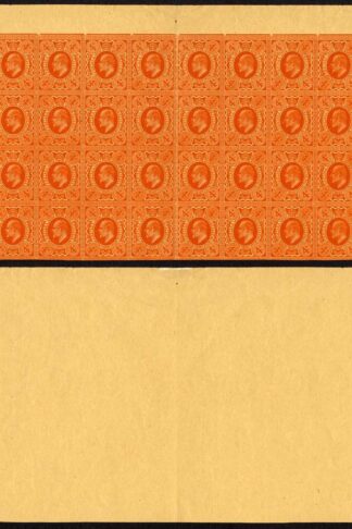 KEVII 4d DLR Imperf Plate Proof in Orange BLOCK of 48 RARE