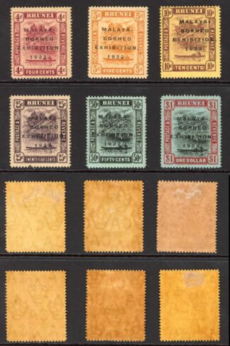 Brunei SG51/9 Borneo Exhibition Set of 9 Cat 225 M/M (brown gum)