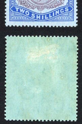 Bermuda SG51bf 2/- Wmk MCA Damaged Leaf Bottom Right M/M Cat 375 pounds