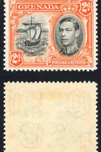 Grenada SG156aa 2d black and orange perf 12.5 M/M Line on Sail variety Cat 250