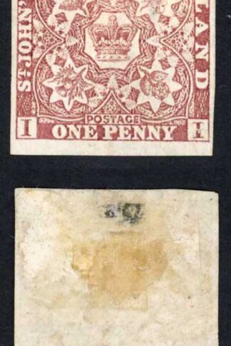 Newfoundland SG1 1d Brown Purple Thick Mesh Paper Heavily Mounted Cat 200