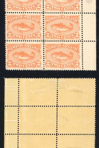Newfoundland SG51 2c Orange Vermilion New Colours Perf 12 (2 x U/M) Cat 210