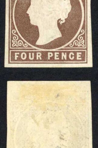 Gambia SG2 4d Pale Brown No Wmk Four Margins Mint No Gum Cat 500