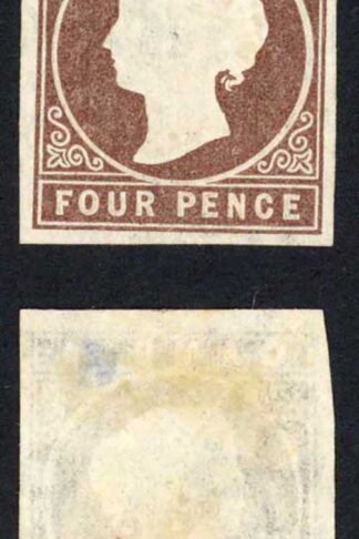 Gambia SG6 4d Pale Brown Wmk CC Four Margins Mint No Gum Cat 425