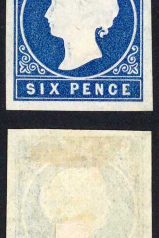 Gambia SG8 6d Blue Wmk Crown CC Four Margins Mint No Gum Cat 350
