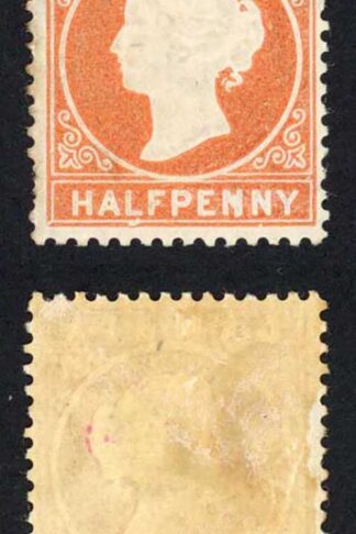 Gambia SG10B 1/2d Orange Wmk Crown CC Upright M/M Cat 19