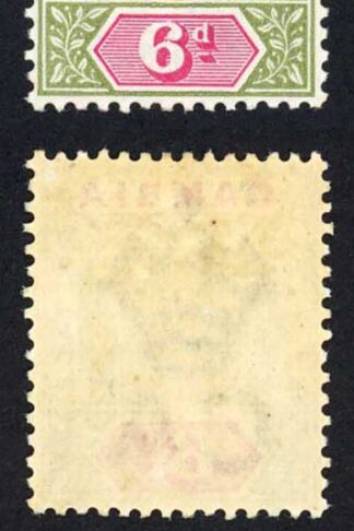Gambia SG43a 6d Olive Green and Carmine with Malformed S M/M Cat 700