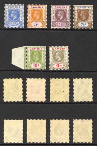 Gambia SG108/117 KGV Wmk Mul Script CA Chalk Paper Set M/M Cat 120