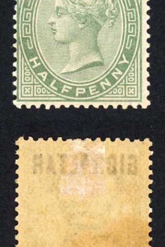 Gibraltar SG1 1/2d Dull Green M/M (toned) Cat 23 pounds