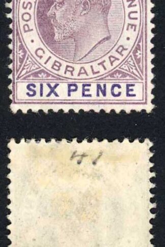 Gibraltar SG50 6d Wmk CA M/M Cat 42 pounds