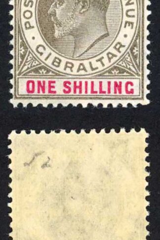 Gibraltar SG61 1/- Wmk Mult CA Ordinary Paper M/M Cat 65 pounds