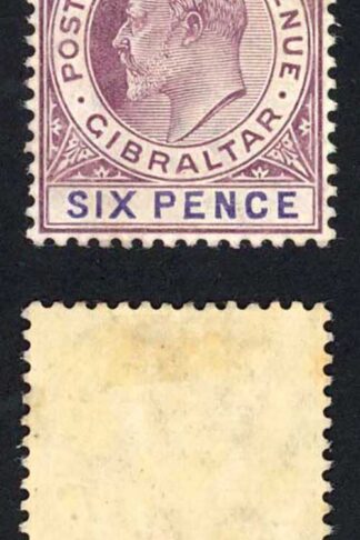 Gibraltar SG60 6d Wmk Mult CA Ordinary Paper M/M Cat 55 pounds