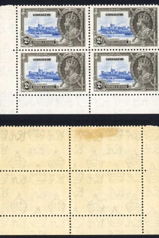 Gibraltar SG114a 2d Extra Flagstaff (top left stamp) M/M Cat 75+ pounds