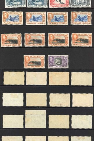 Falkland Is SG146/63 Set including loads of shades/papers M/M