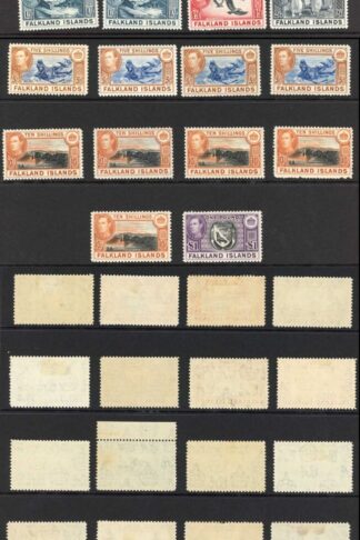 Falkland Is SG146/63 Set including loads of shades/papers M/M