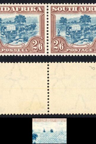 South Africa SG49b 2/6 Blue and Brown Variety Birds by tree M/M