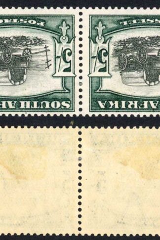South Africa SG64aw 5/- Black and Green Wmk Inverted M/M Cat 120 pounds
