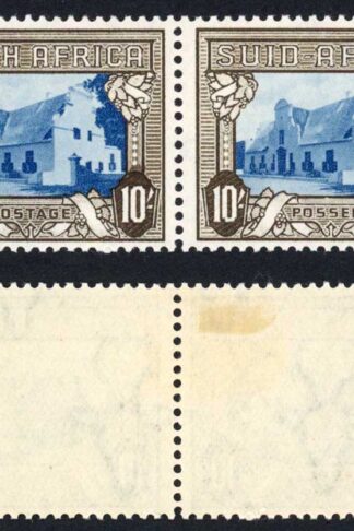 South Africa SG64c 10/- Blue and Sepia M/M Cat 65 pounds