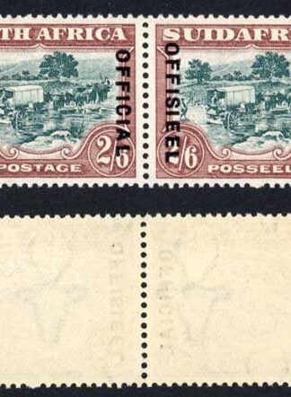 South Africa SGO18a 2/6 Green and Brown 21mm overprint M/M Cat 60 pounds