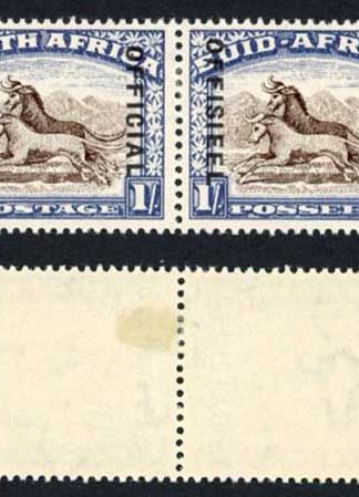 South Africa SGO25 1/- Brown and Chalky Blue M/M Cat 80 pounds