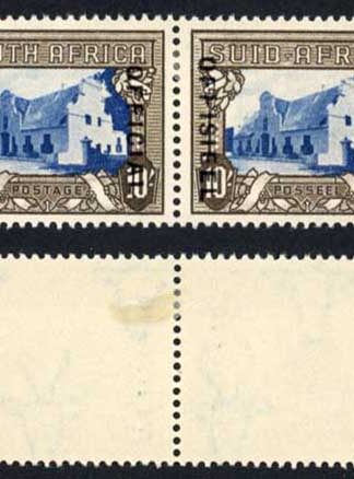 South Africa SGO27 10/- OFFICIAL at Right M/M Cat 120 pounds