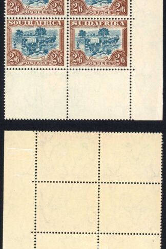 South Africa SG49b 2/6 Blue and Brown U/M Cat 52+ pounds