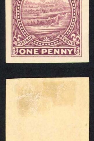 New Zealand SG274b 1d Imperf Plate Proof on gummed paper