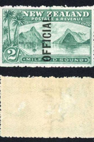 New Zealand SGO66 2/- Blue-green M/M Fresh Colour Cat 225 pounds