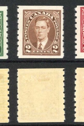 Canada SG368/70 Coil stamps Imperf x 8 M/M Cat 38 Pounds